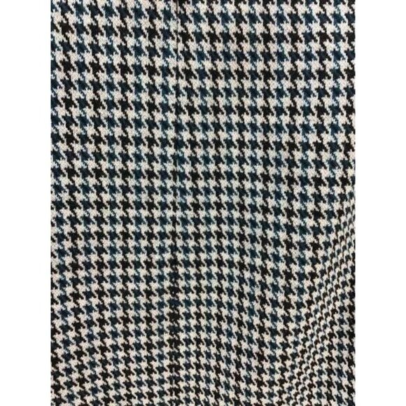 Anne Klein Skirt 16W Black Teal Houndstooth Straight Zipper Slit Work New - Picture 4 of 7
